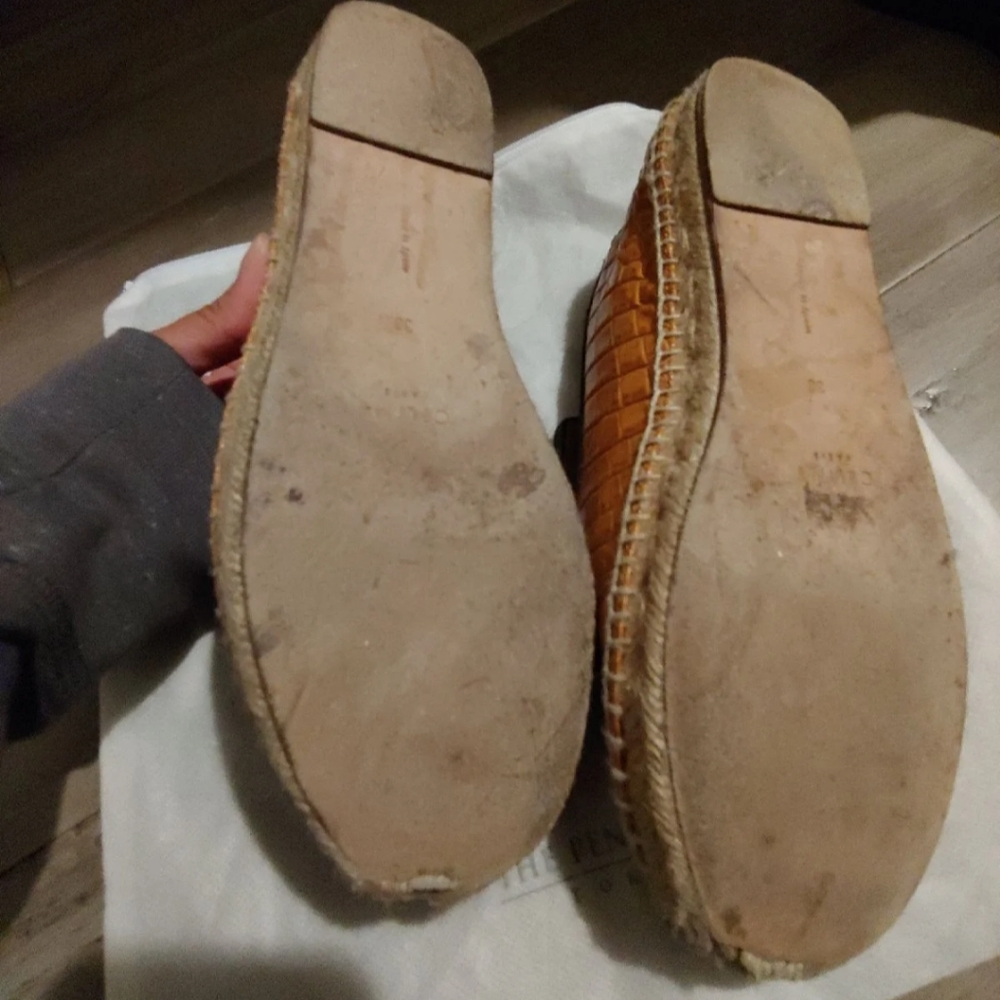 Celine Caramel Tan Croc Print Espadrilles Size Eur - Picture 3 of 6